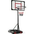 thumbnail image 1 of Best Choice Products Kids Height-Adjustable Basketball Hoop, Portable Game w/ 2 Wheels, Square Backboard - Red/Black, 1 of 7