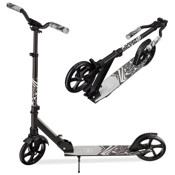 Best Choice Products Kick Scooter for Kids, Teens & Adults, Foldable Large Wheel Scooter with Suspension - Black