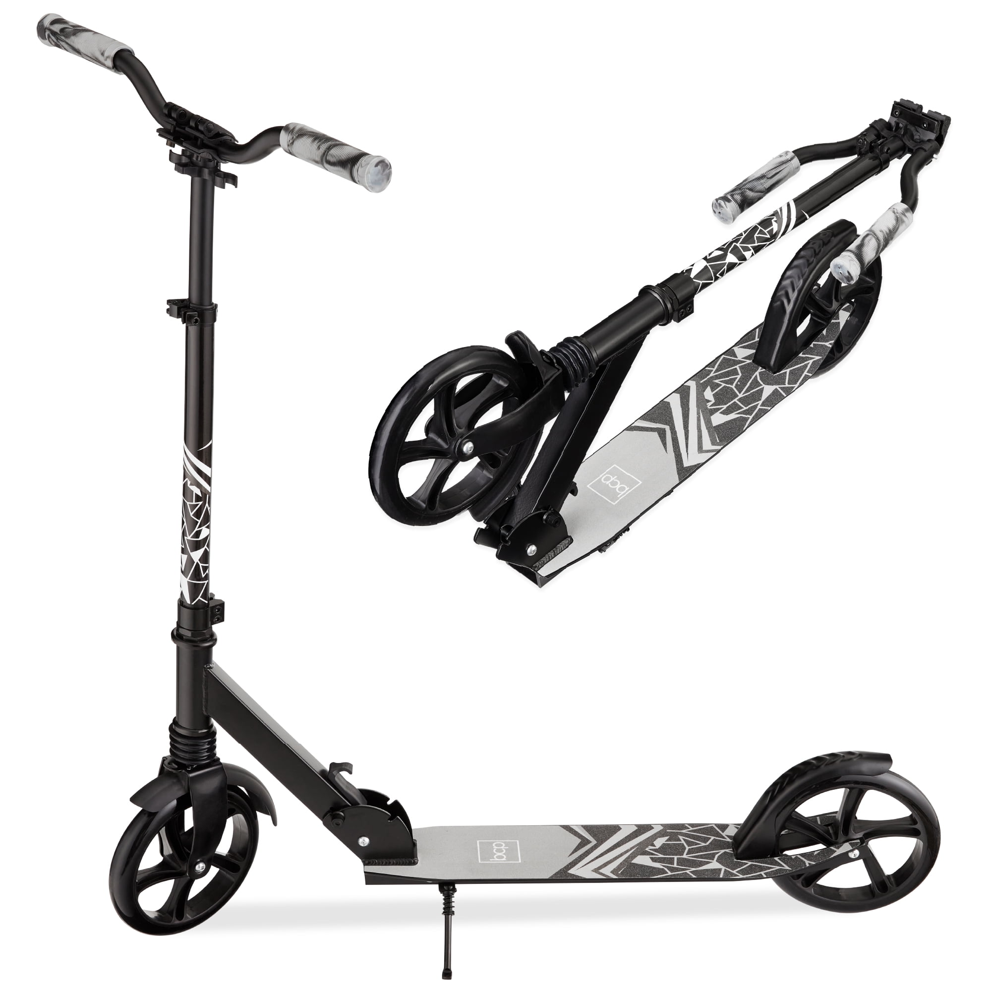 Best Choice Products Kick Scooter for Kids, Teens & Adults, Foldable Large Wheel Scooter with Suspension - Black