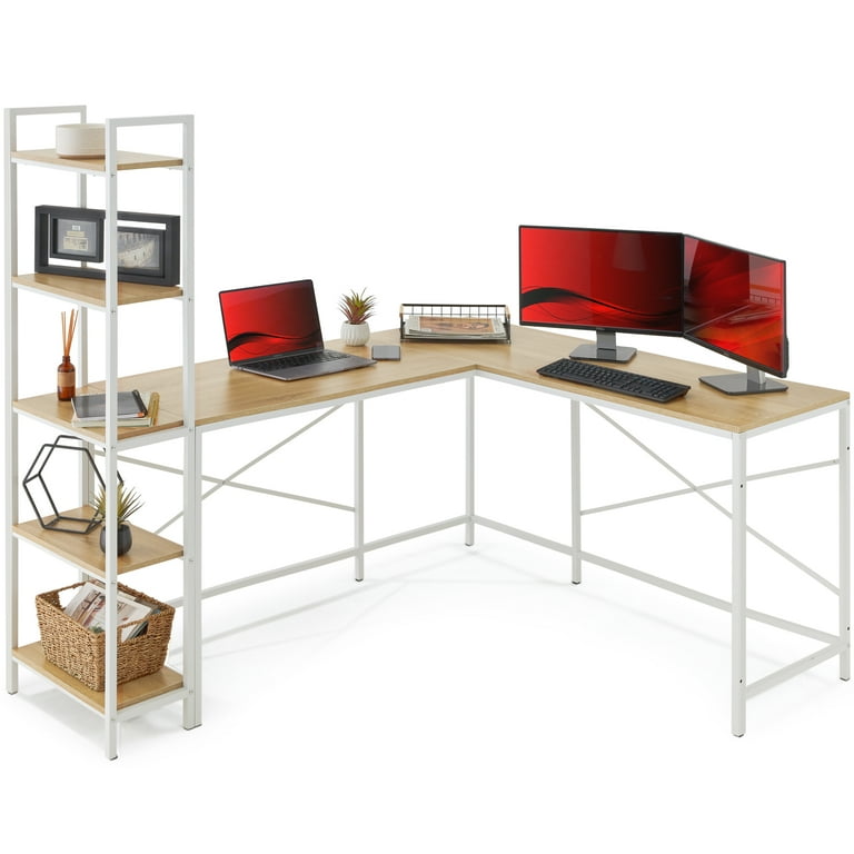 White l store shaped desk walmart