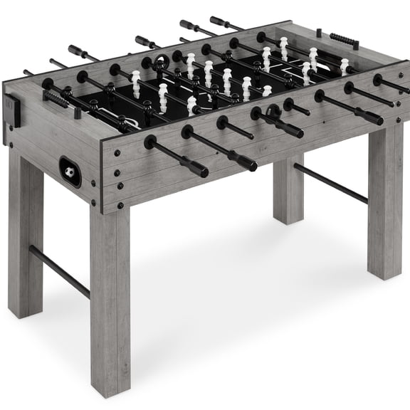 Best Choice Products Large 54in Full-Size Foosball Table for Home, Game Room w/ 2 Balls, 2 Cup Holders - Gray