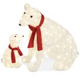thumbnail image 1 of Best Choice Products Large Lighted Polar Bear Family w/ 145 Pre-Strung LED Lights, Zip Ties, Ground Stakes - Red/White, 1 of 8