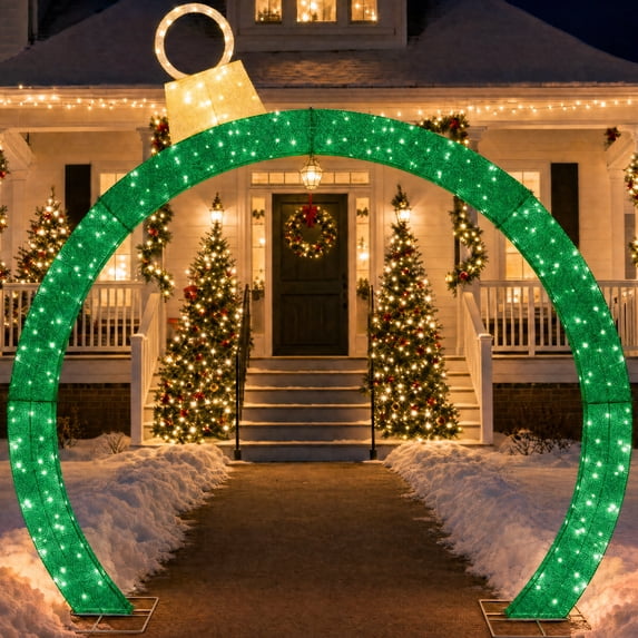 Best Choice Products Large Outdoor Christmas Lighted Archway Decoration ...