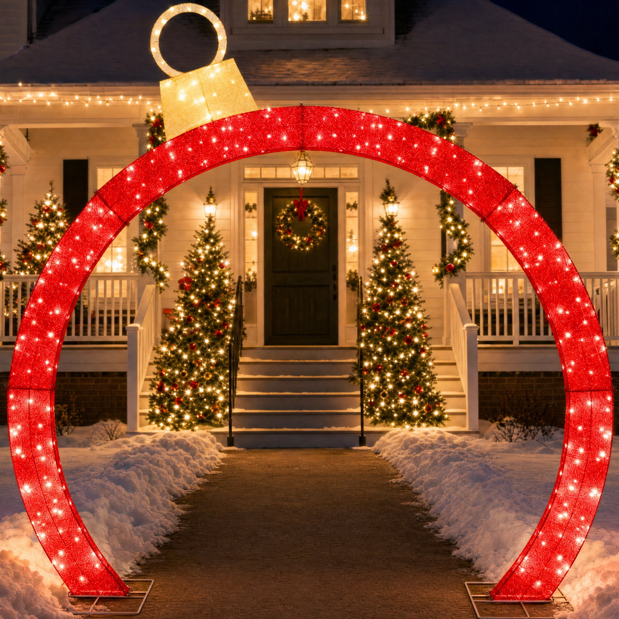 Best Choice Products Large Outdoor Christmas Lighted Archway Decoration ...