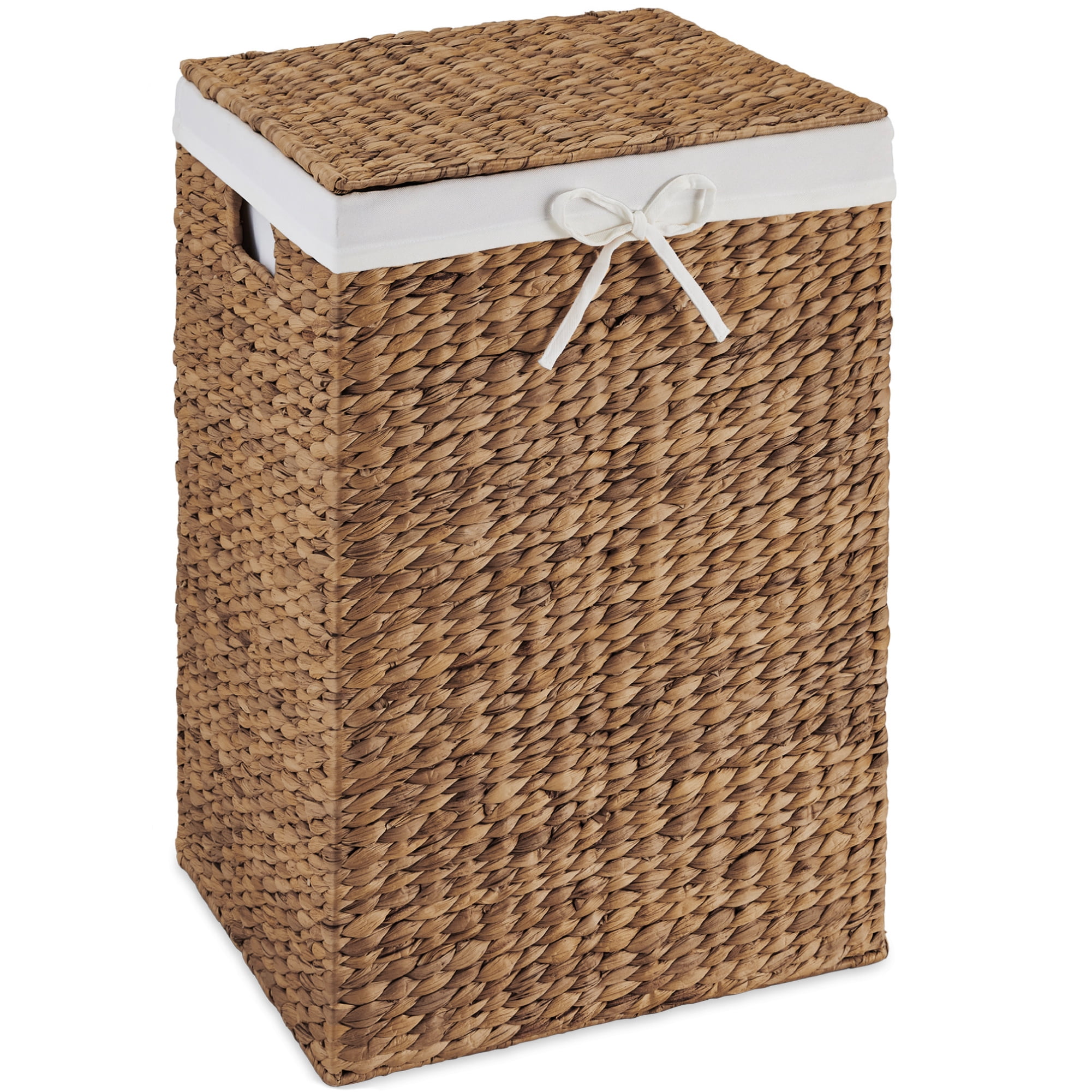 Best Choice Products Large Laundry Hamper w/Lid, Handwoven Laundry Basket, w/ Removable Liner & Handles - Chestnut