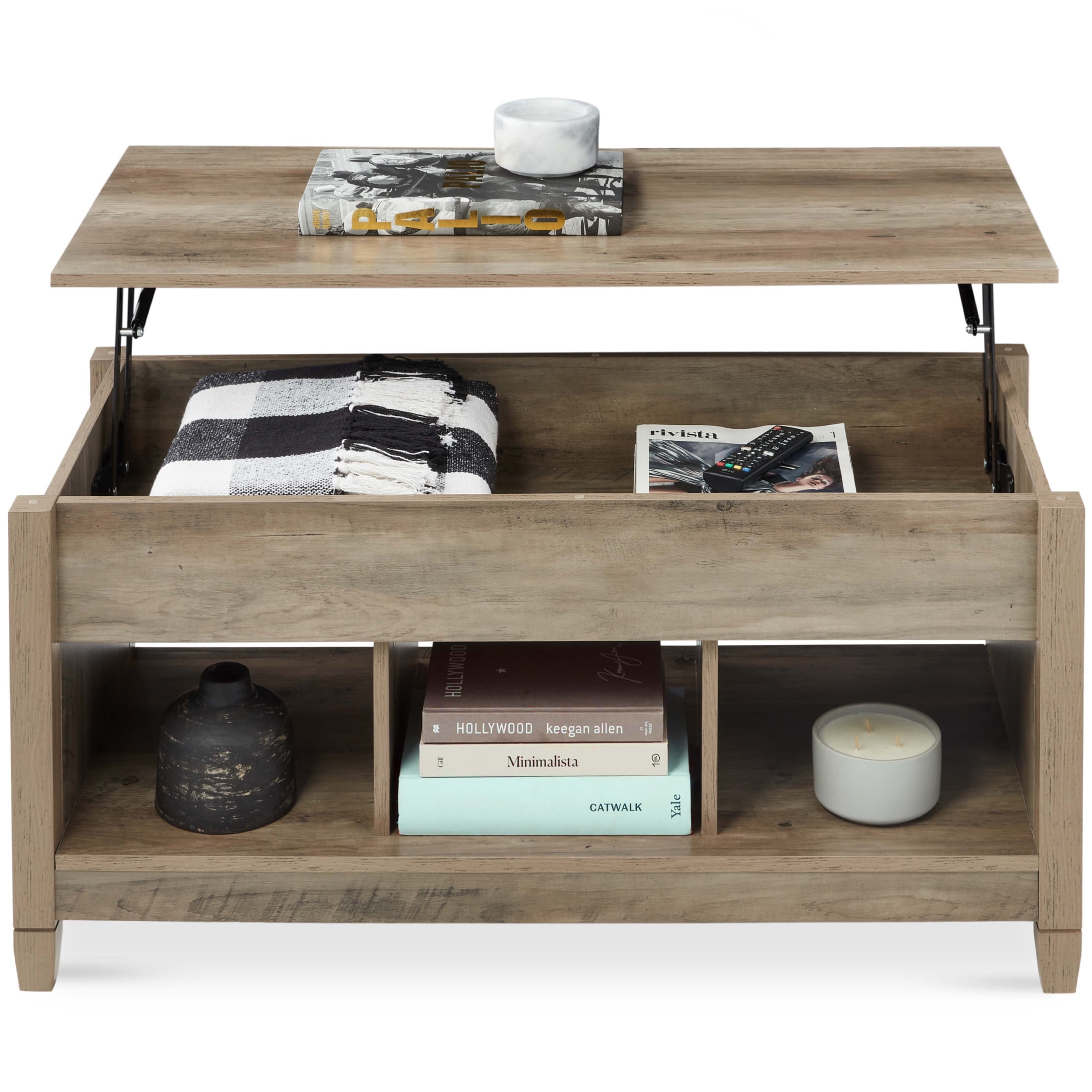 Best Choice Products Lift Top Coffee Table, Multifunctional Accent  Furniture w/ Hidden Storage - Gray Oak