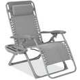 thumbnail image 1 of Best Choice Products Monochromatic Zero Gravity Chair, Folding Patio Recliner w/Side Tray, Headrest - Dove Gray, 1 of 8
