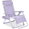 thumbnail image 1 of Best Choice Products Monochromatic Zero Gravity Chair, Folding Patio Recliner w/Side Tray, Headrest - Lavender, 1 of 8