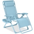 thumbnail image 1 of Best Choice Products Monochromatic Zero Gravity Chair, Folding Patio Recliner w/Side Tray, Headrest - Sky, 1 of 8