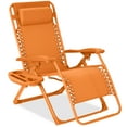 thumbnail image 1 of Best Choice Products Monochromatic Zero Gravity Chair, Folding Patio Recliner w/Side Tray, Headrest - Tangerine, 1 of 8