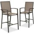 thumbnail image 1 of Best Choice Products Outdoor Barstools Set of 2, Bar Height Patio Chairs w/ All-Weather Mesh - Brown/Brown, 1 of 8