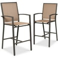thumbnail image 1 of Best Choice Products Outdoor Barstools Set of 2, Bar Height Patio Chairs w/ All-Weather Mesh - Brown/Light Brown, 1 of 8