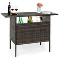 Best Choice Products Outdoor Patio Wicker Bar Counter Table w/ 2 Steel