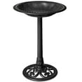thumbnail image 1 of Best Choice Products Outdoor Rustic Pedestal Bird Bath Accent for Garden, Yard w/ Fleur-de-Lis Accents - Black, 1 of 8