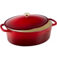 thumbnail image 1 of Best Choice Products Oval 7.5 Quart Cast-Iron Dutch Oven, Heavy-Duty w/ Enamel, Side Handles - Red, 1 of 8