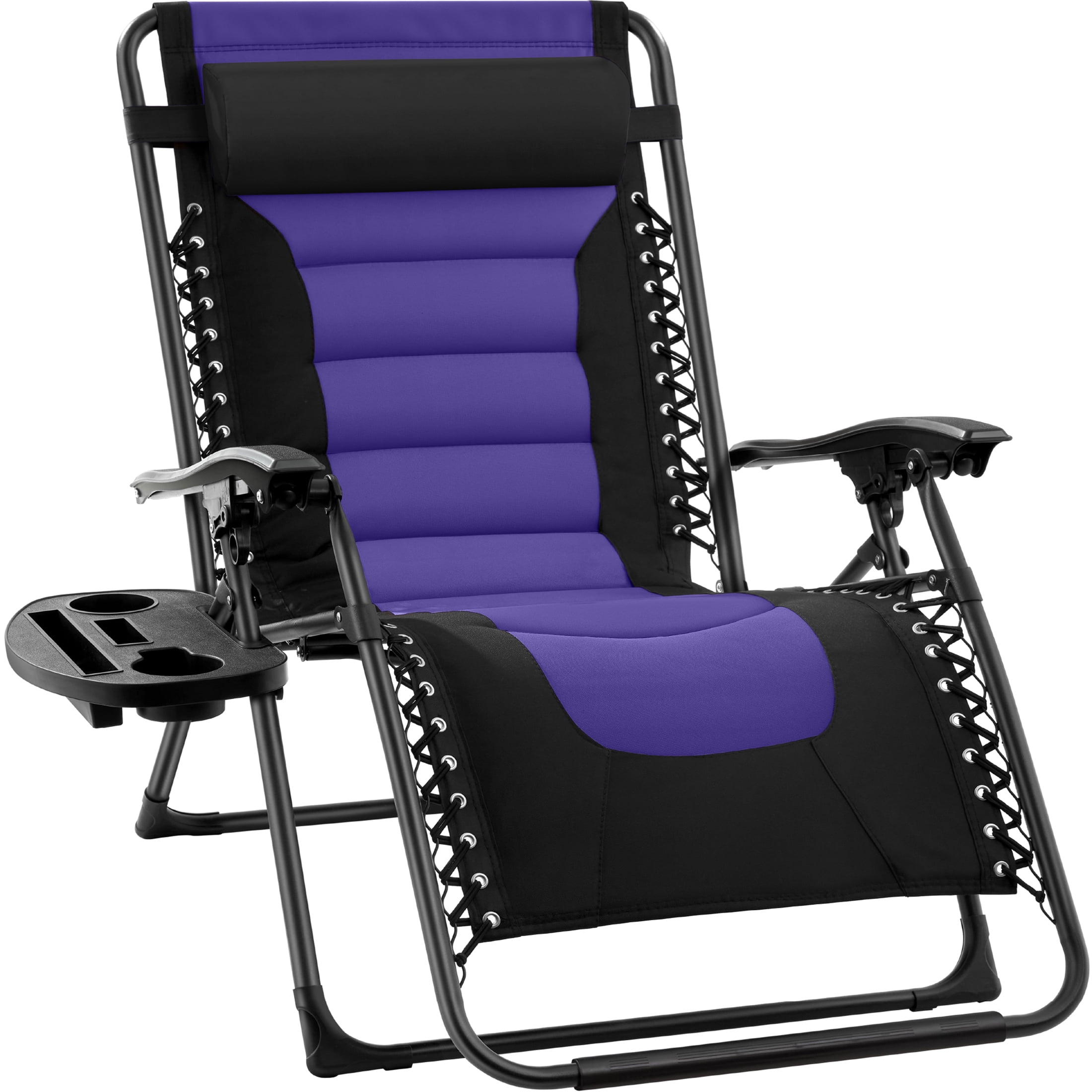 Best Choice Products Oversized Padded Zero Gravity Chair Folding Outdoor Patio Recliner XL Anti Gravity Lounger for Backyard W