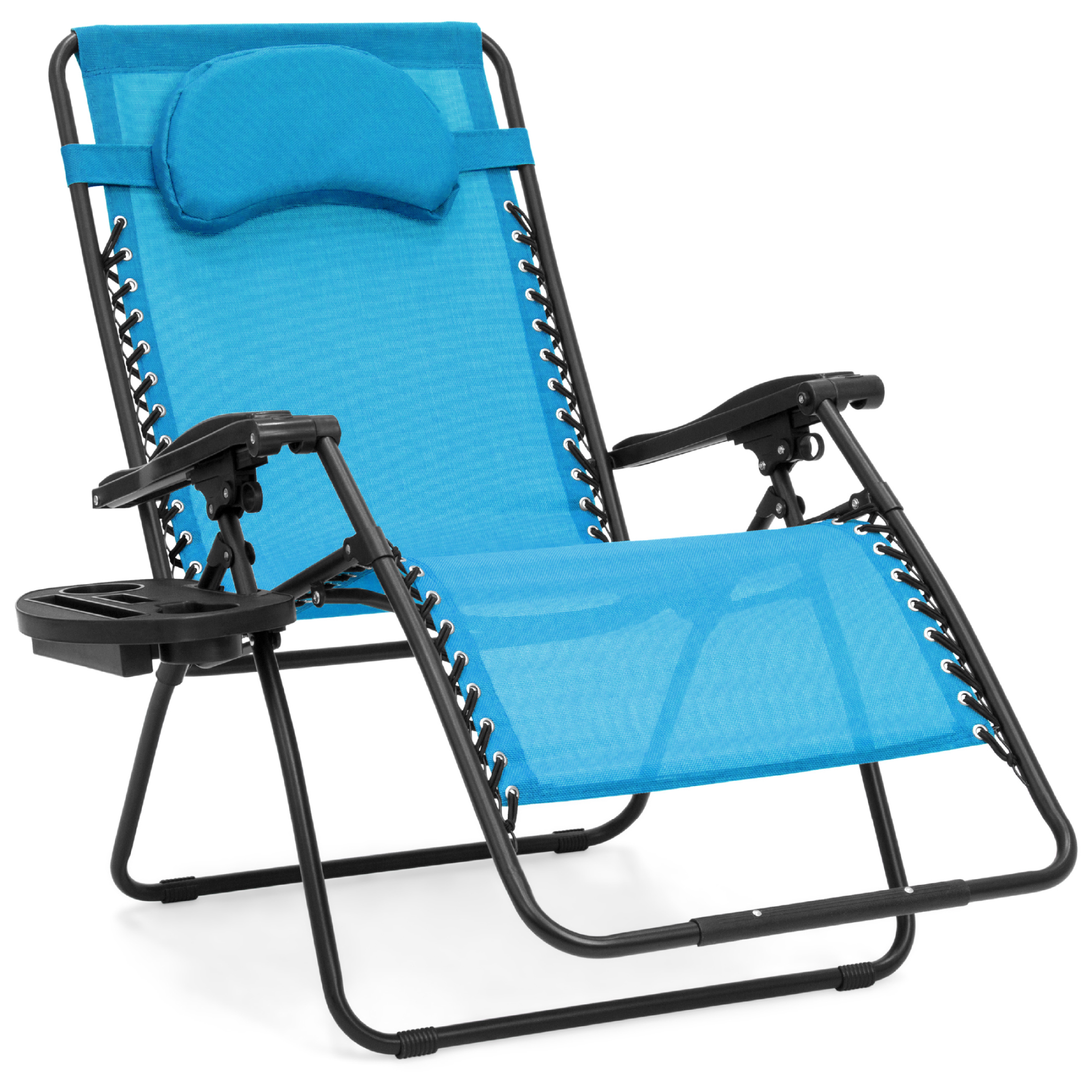 Best Choice Products Oversized Zero Gravity Chair, Folding Outdoor Patio Lounge Recliner w/ Cup Holder - Light Blue - image 1 of 7