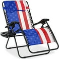 thumbnail image 1 of Best Choice Products Oversized Zero Gravity Chair, Folding Outdoor Patio Recliner w/ Cup Holder - American Flag, 1 of 7