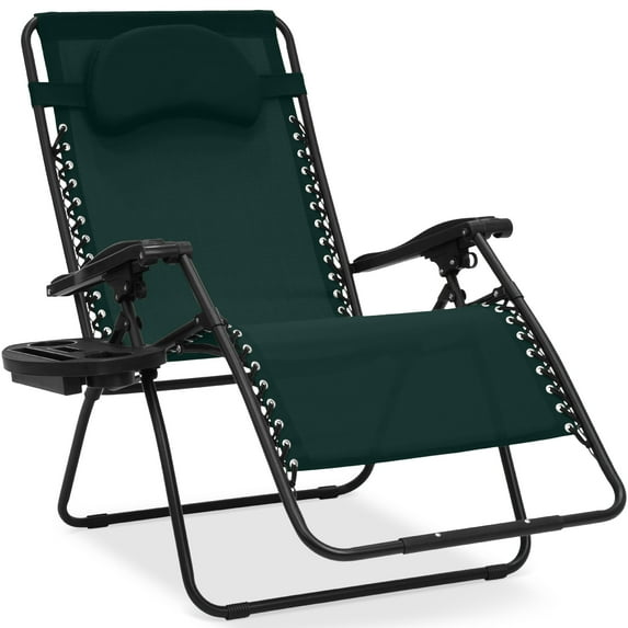 Best Choice Products Oversized Zero Gravity Chair, Folding Outdoor Patio Recliner w/ Cup Holder - Forest Green