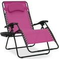 thumbnail image 1 of Best Choice Products Oversized Zero Gravity Chair, Folding Outdoor Patio Recliner w/ Cup Holder - Hot Pink/Black, 1 of 8