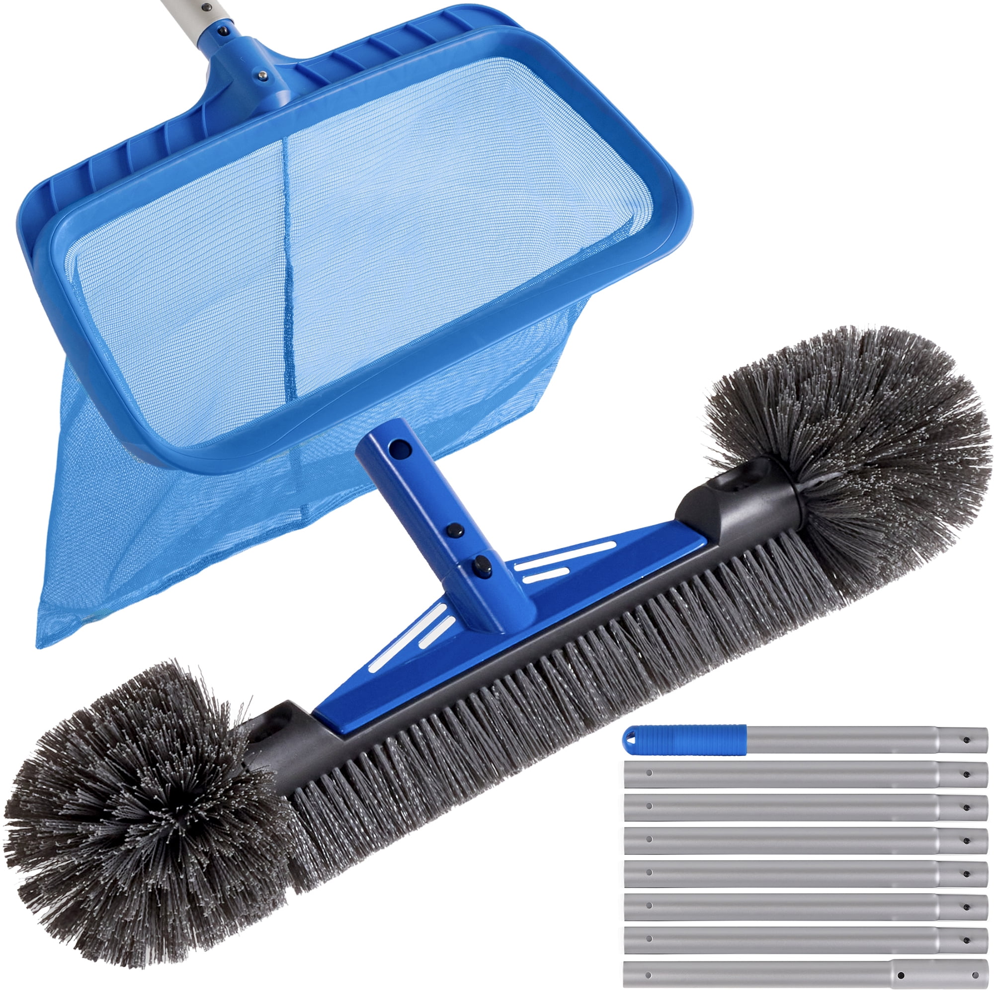 Best Choice Products Pool Cleaning Kit  Pool Brush, Skimmer Net & 9 ft Adjustable Pole for Wall & Surface Cleaning