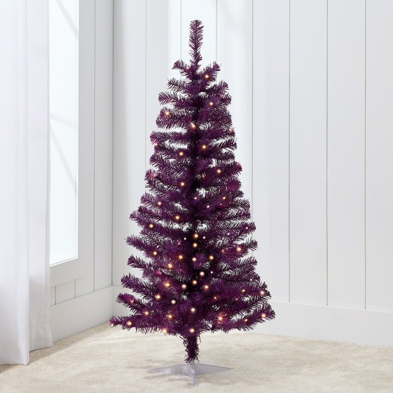 Pre lit purple christmas tree cheap