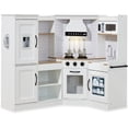 thumbnail image 1 of Best Choice Products Pretend Play Corner Kitchen, Interactive Wooden Kids Set w/ Lights & Sounds - Wht/Brown, 1 of 10