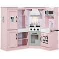 thumbnail image 1 of Best Choice Products Pretend Play Corner Kitchen, Interactive Wooden Kids Set w/ Lights & Sounds - Pink, 1 of 11