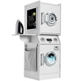 thumbnail image 1 of Best Choice Products Pretend Play Kids Wooden Stacked Washer & Dryer Set w/ Toy Laundry Storage and Accessories - White, 1 of 8
