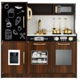 thumbnail image 1 of Best Choice Products Pretend Play Kitchen Wooden Toy Set for Kids w/ Telephone, Utensils, Oven, Microwave - Espresso, 1 of 8
