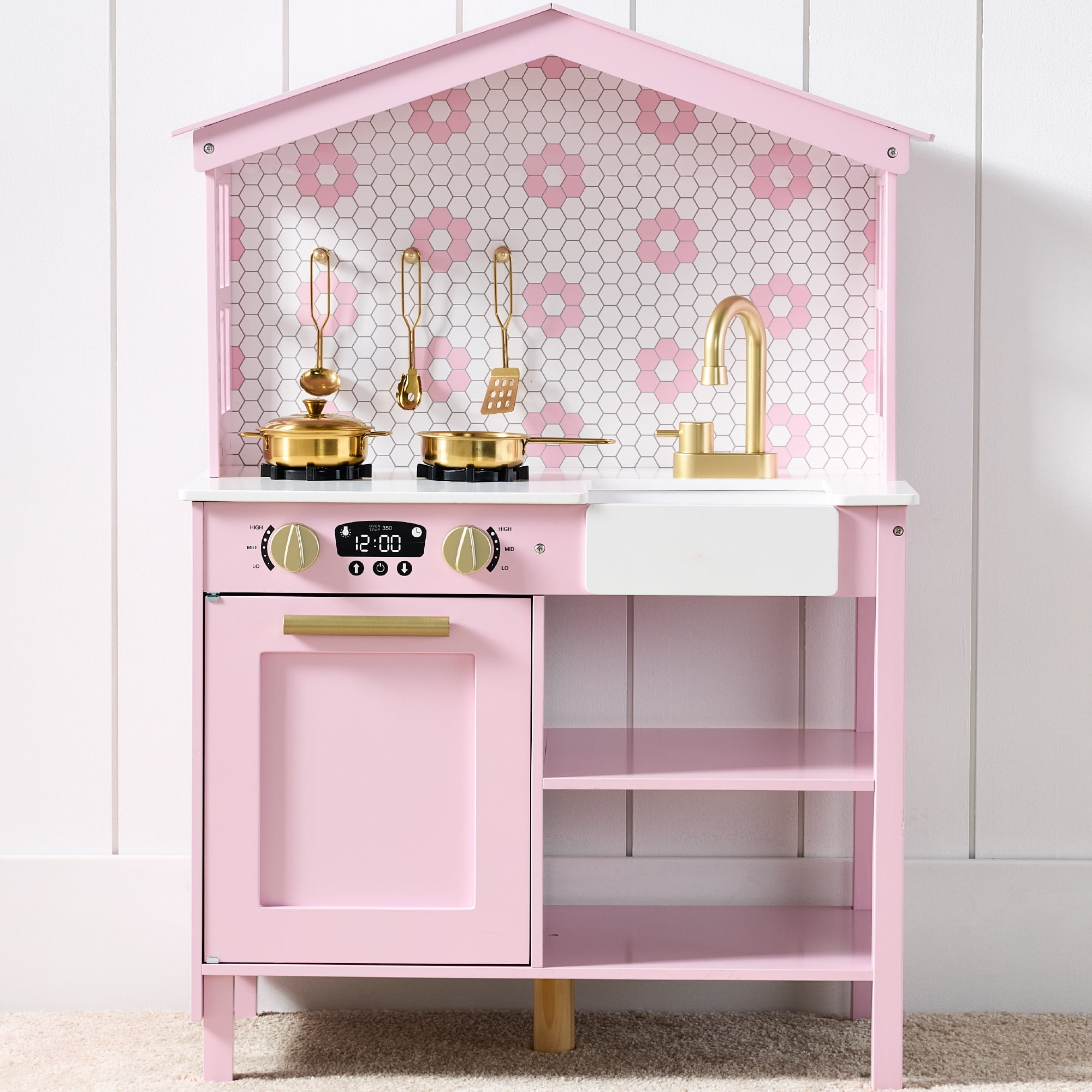 Best Choice Products Wooden Farmhouse Kitchen Set – Storage & Clicking Knobs