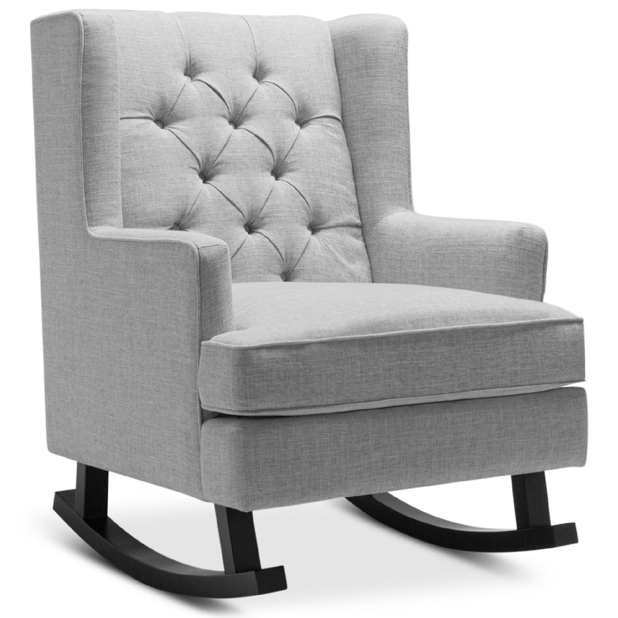 Best Choice Products Rocking Accent Chair, Tufted Upholstered  Wingback for Home, Nursery w/ Wood Frame - Gray