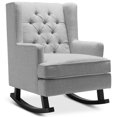 thumbnail image 1 of Best Choice Products Rocking Accent Chair, Tufted Upholstered  Wingback for Home, Nursery w/ Wood Frame - Gray, 1 of 7