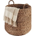 thumbnail image 1 of Best Choice Products Round Storage Basket w/ Handles, Handwoven Water Hyacinth, Storage Organizer Tote - Chestnut, 1 of 9