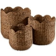 thumbnail image 1 of Best Choice Products Scalloped 3PC Water Hyacinth Nesting Baskets- Chestnut, 1 of 10