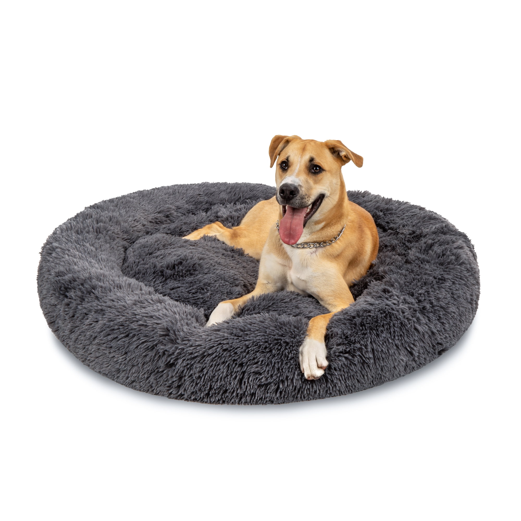 Best Choice Products SelfWarming Plush Faux Fur Donut Calming Dog Bed