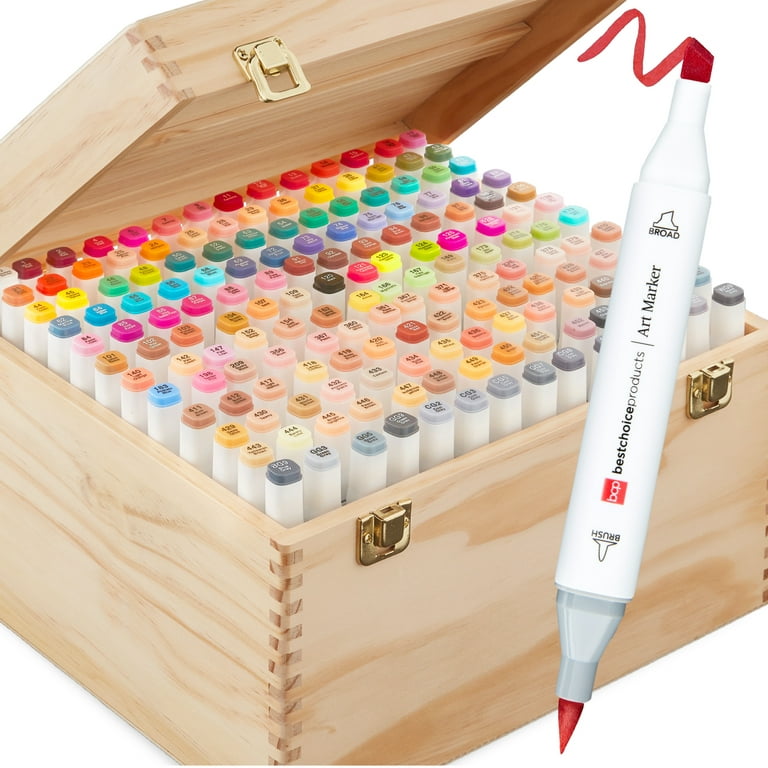 Deli 60 Colors Dual Tip Alcohol Markers, Art Markers Set Art Supplies  Permanent Marker with Storage Box
