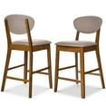 thumbnail image 1 of Best Choice Products Set of 2 Counter-Height Bar Stools, Armless W/Upholstered Seat Cushion & Backrest - Walnut/Gray, 1 of 10