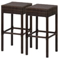 thumbnail image 1 of Best Choice Products Set of 2 Dual-Tone Outdoor Furniture Backless Wicker Bar Stools - Brown, 1 of 5