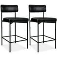 thumbnail image 1 of Best Choice Products Set of 2, Armless Counter Height Bar Stools, Modern PU Faux Leather Stools - Midnight Black, 1 of 10
