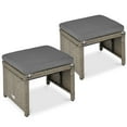 thumbnail image 1 of Best Choice Products Set of 2 Multipurpose Patio Wicker Ottomans w/ Removable Cushions - Cement Gray/Taupe, 1 of 8