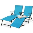 thumbnail image 1 of Best Choice Products Set of 2 Outdoor Patio Chaise Lounge Chair Adjustable Folding Pool Lounger w/Steel Frame - Sky Blue, 1 of 8
