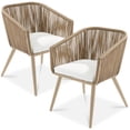thumbnail image 1 of Best Choice Products Set of 2 Outdoor Patio Dining Chairs Woven Wicker Seating 250lb Capacity - Natural/Ivory/Natural, 1 of 8