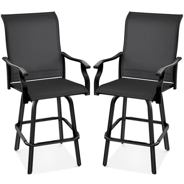 Best Choice Products Set of 2 Outdoor Swivel Bar Stools, AllWeather