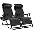 thumbnail image 1 of Best Choice Products Set of 2 Zero Gravity Lounge Chair Recliners for Patio, Pool w/ Cup Holder Tray - Black, 1 of 9