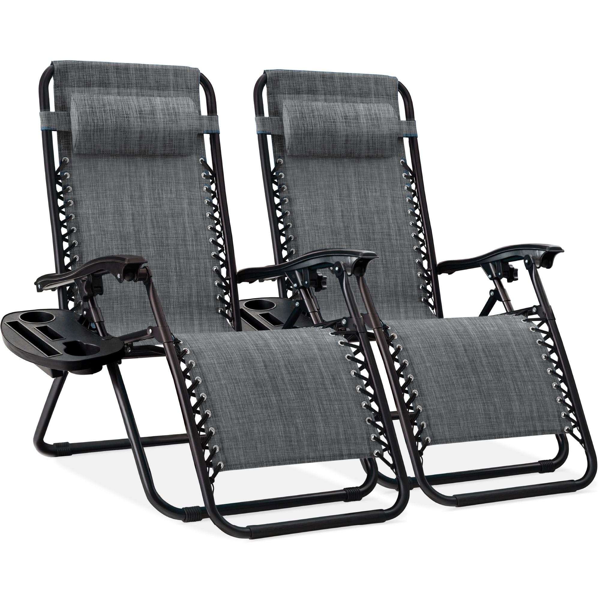 Best Choice Products Set Of 2 Zero Gravity Lounge Chair Recliners For Patio Pool W Cup Holder Tray Gray: What Stands Out on Walmart