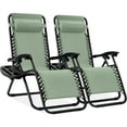 thumbnail image 1 of Best Choice Products Set of 2 Zero Gravity Lounge Chair Recliners for Patio, Pool w/ Cup Holder Tray - Sage Green, 1 of 8