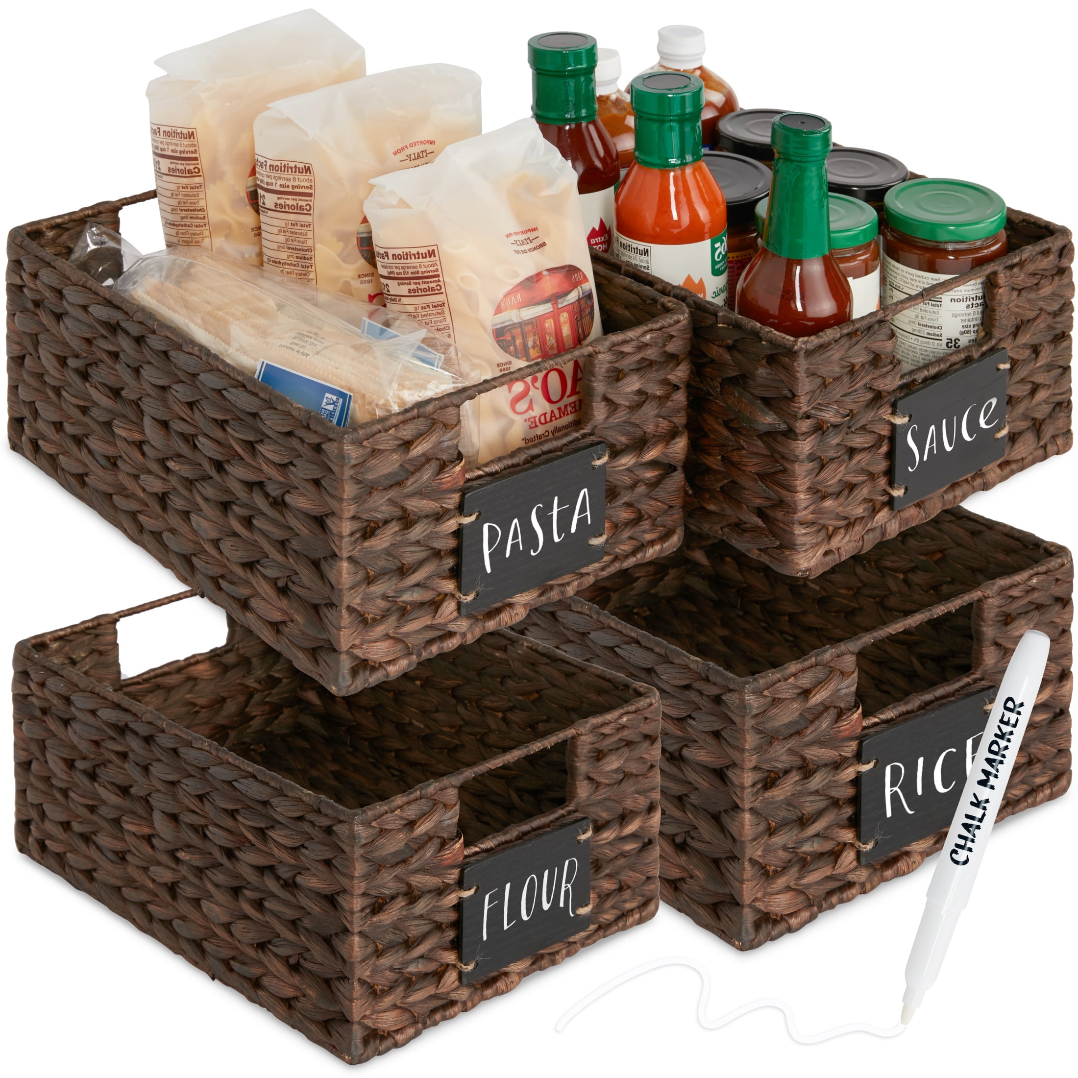 Best Choice Products 13x13in Hyacinth Storage Baskets, Set of 5  Multipurpose Collapsible Organizers - Black