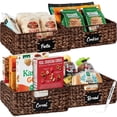 thumbnail image 1 of Best Choice Products Set of 4 13in Woven Water Hyacinth Pantry Baskets w/ Chalkboard Label, Chalk Marker - Brown, 1 of 7