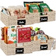 thumbnail image 1 of Best Choice Products Set of 4 13in Woven Water Hyacinth Pantry Baskets w/ Chalkboard Label, Chalk Marker - White, 1 of 7